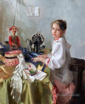 Jolie petite fille NM Tadjikistan 26 impressionnistes Peinture à l'huile